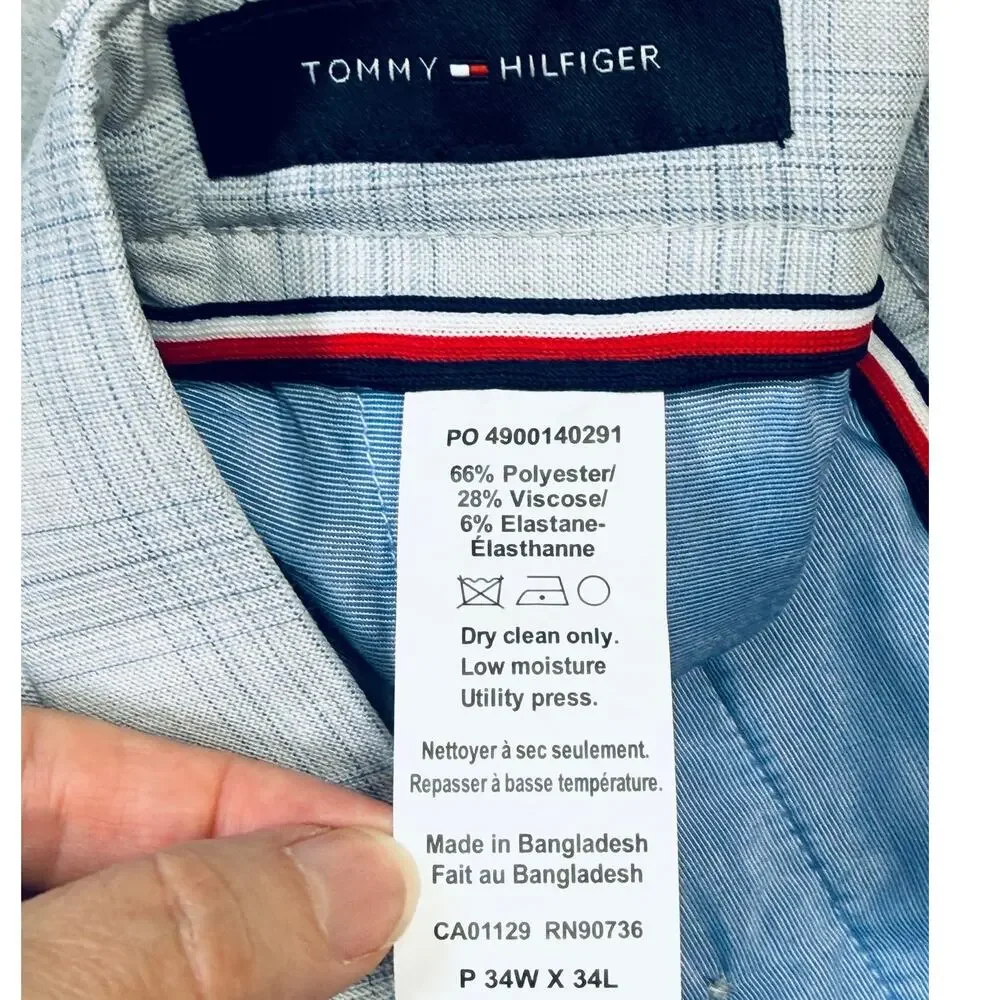Tommy Hilfiger Mens Modern Fit Light Grey Dress Pant Light gray 34X34 $95